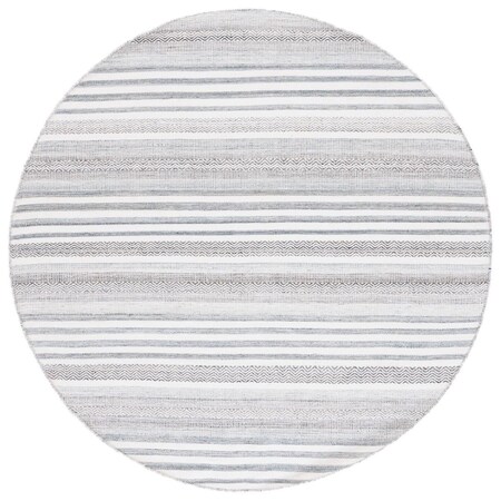 Safavieh 6 x 6 ft. Kilim Contemporary Hand Woven Round Rug; Ivory & Grey KLM275F-6R